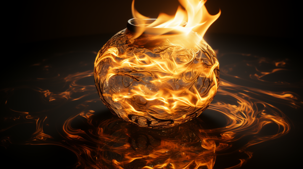 Releasing Your Potential: A Guide to Personal Development - glass orb filled with overflowing fire